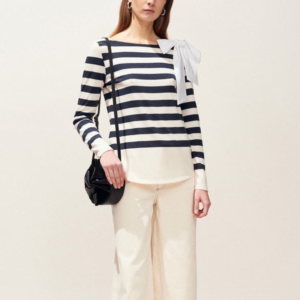 Claudie Pierlot Stripe Top with Bow